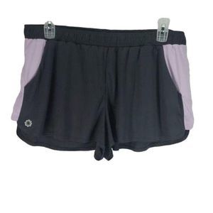 Pro Player Black Purple Sides Athletic Size XL Elastic Waist Gym Shorts‎